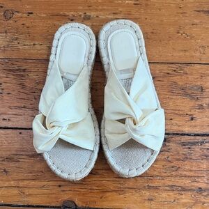 H&M Beige Knotted Espadrille Slides